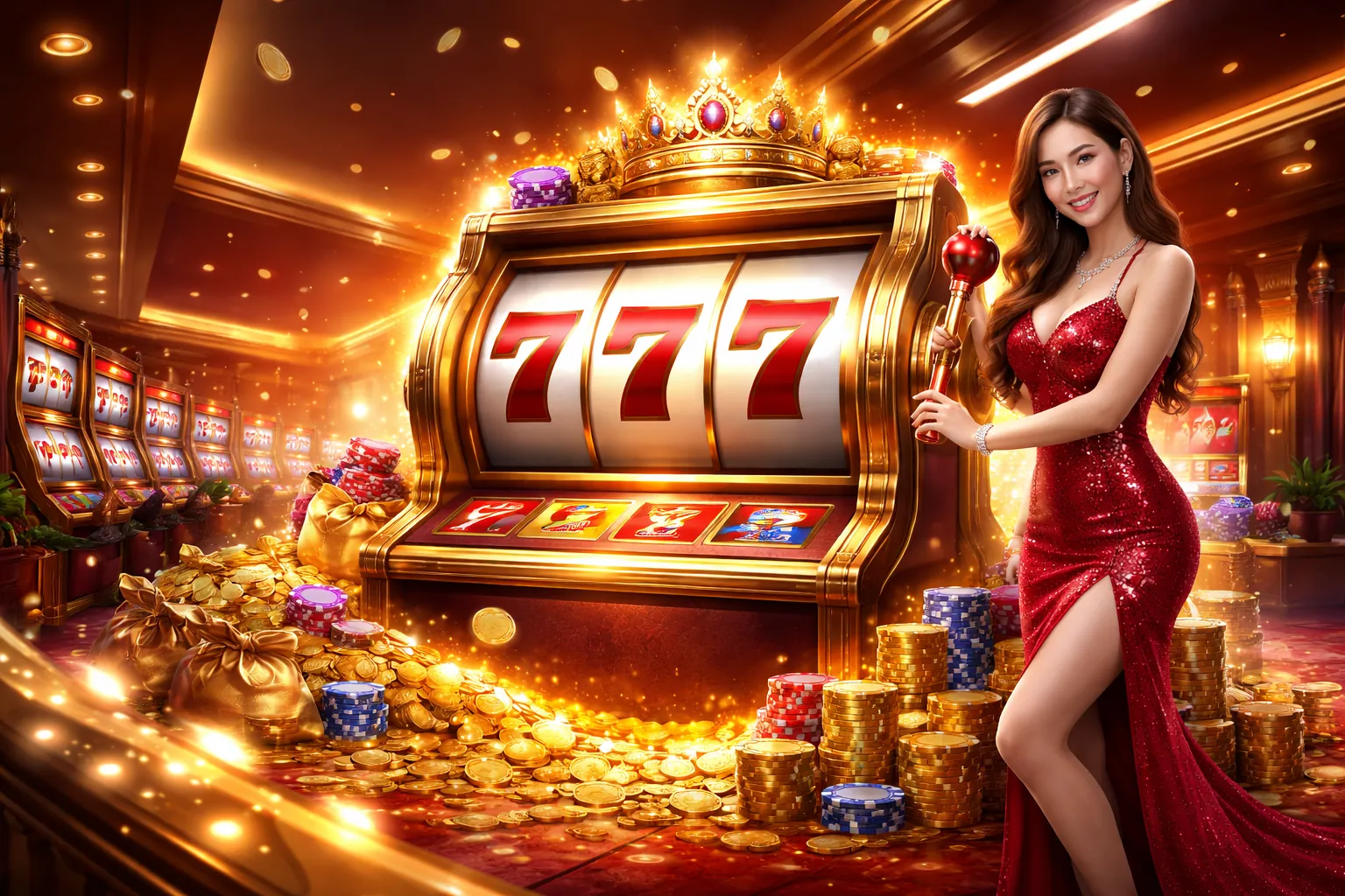 Hình ảnh game nổ hũ 34win với biểu tượng jackpot và vòng quay may mắn